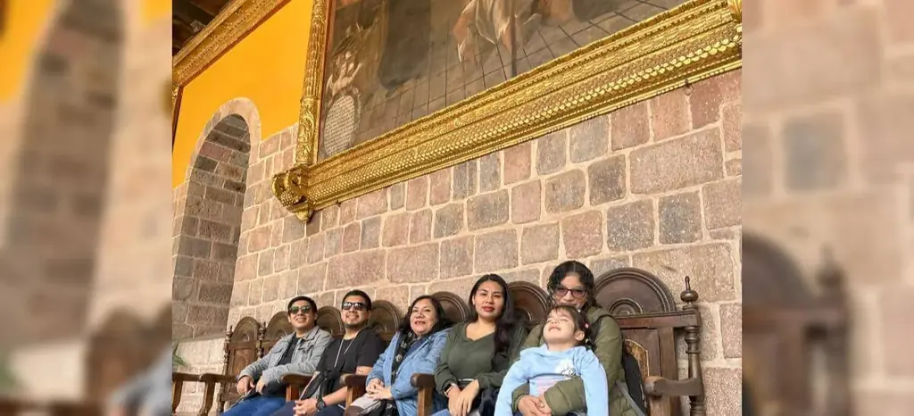 Visitors inside a museum in Cusco