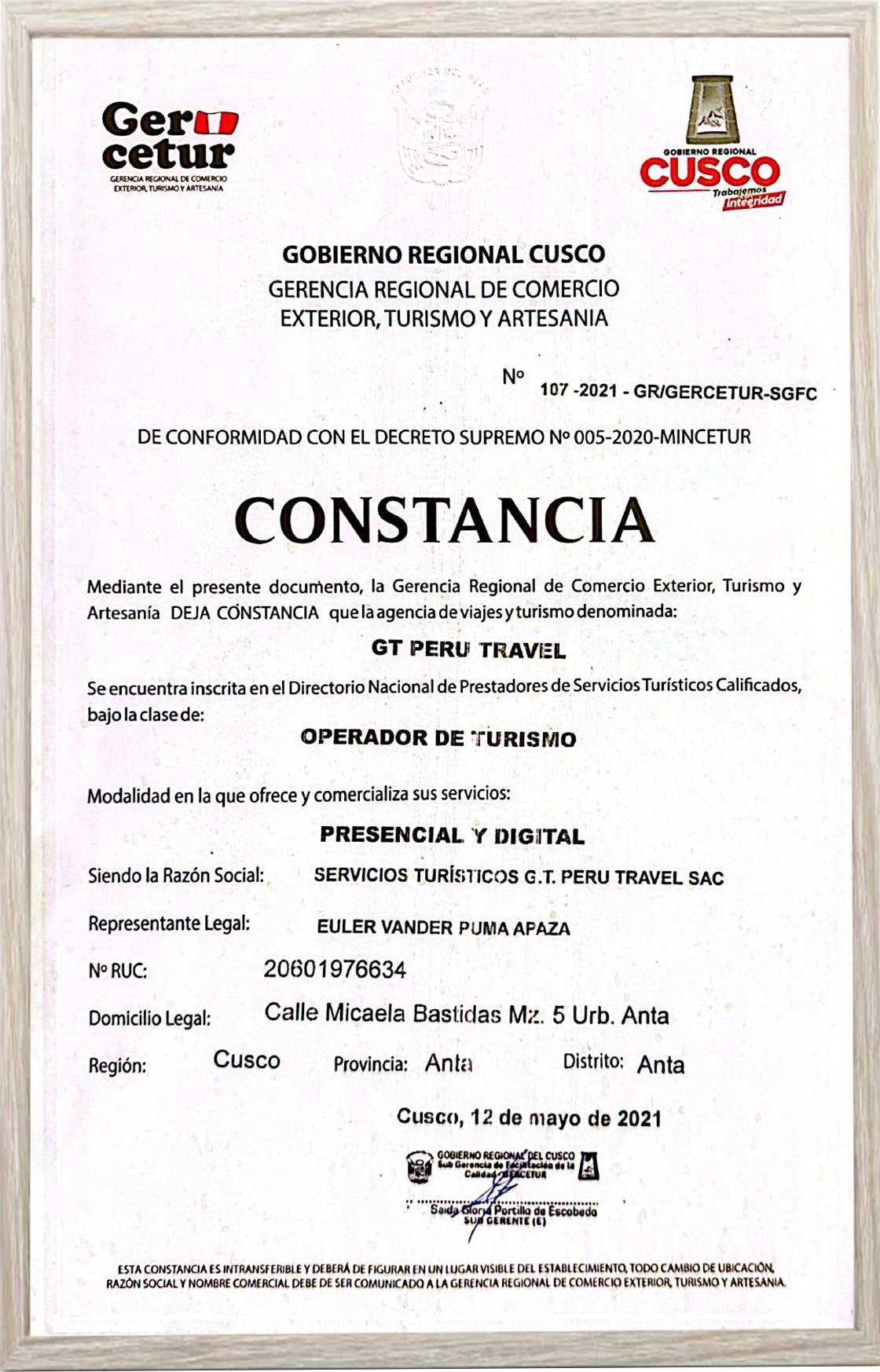Constancia Gercetur